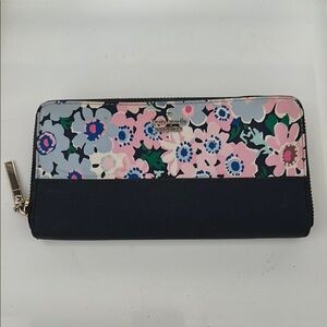 Kate Spade Floral Wallet - Navy and Pink